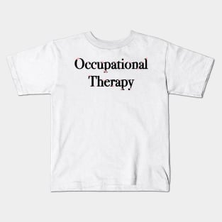 Occupational Therapy Mini Flowers - Black and Pink Kids T-Shirt